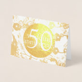 50th Gold Foil Wedding Floral Blank Card 箔カード (正面)