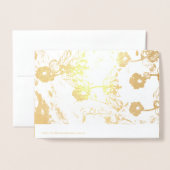 50th Gold Foil Wedding Floral Blank Card 箔カード (裏面封筒付き)