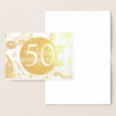 50th Gold Foil Wedding Floral Blank Card 箔カード (ディスプレー)