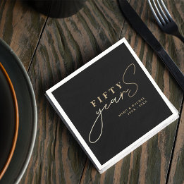 50th Gold Wedding Anniversary スタンダードカクテルナプキン