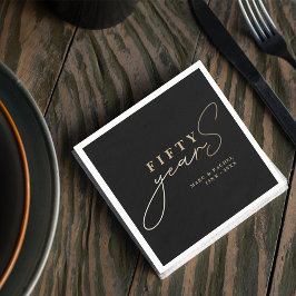 50th Gold Wedding Anniversary スタンダードカクテルナプキン