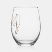 50th Gold Wedding Anniversary Gift ステムなしワイングラス (左)