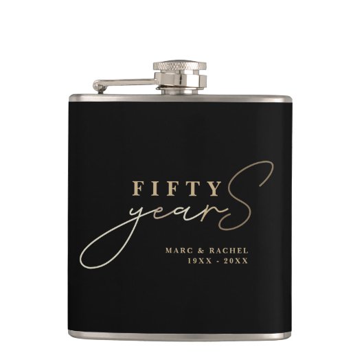50th Gold Wedding Anniversary Gift フラスク (正面)
