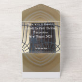 50th gold wedding anniversary invitation   オールインワン招待状 (外側)