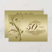 50th Golden 結婚's Anniversary RSVPカード (正面/裏面)