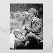 50th Golden's Anniversary結婚ブラックの写真カスタム写真 箔招待状 (裏面)