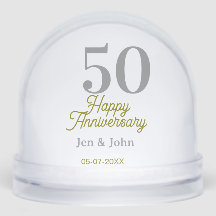 50th happy anniversary name date silver gold date 