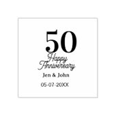 50th happy anniversary name date silver gold date  ラバースタンプ (インプリント)
