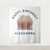 50th Happy Birthday Photobooth Backdrop タペストリー (正面)