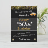 50th Mans誕生日カードヴィンテージ 招待状 (スタンド正面)