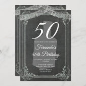 50TH Mexican birthday Tequila Party Chalkboard 招待状 (正面/裏面)