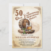 50th Old Fashioned Whiskey Barrel Birthday Party  招待状 (正面)