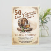 50th Old Fashioned Whiskey Barrel Birthday Party  招待状 (スタンド正面)