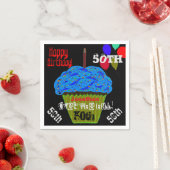 50th Over the Hill パーソナライズされた Blue Cupcake スタンダードカクテルナプキン (インサイチュ)