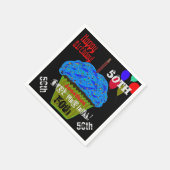 50th Over the Hill パーソナライズされた Blue Cupcake スタンダードカクテルナプキン (角)