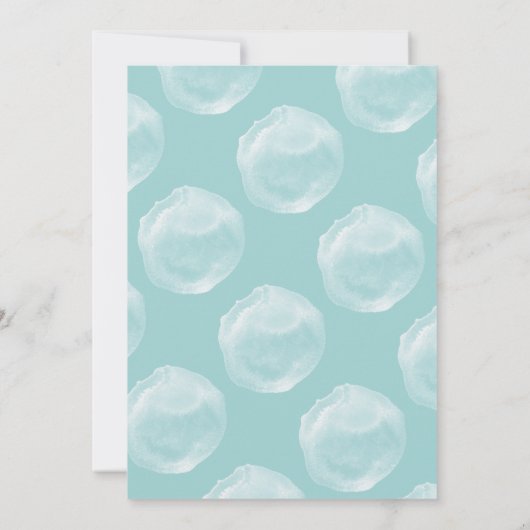 50th Pale Teal Bubble Birthday Party Invitation 招待状 (裏面)