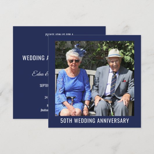 50th Photo Wedding Anniversary 招待状 (正面/裏面)