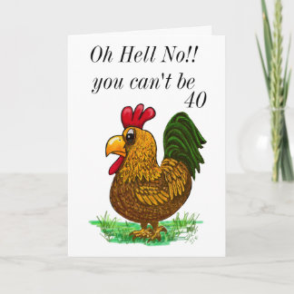 50th Rooster Birthday card, Oh Hell No サンキューカード