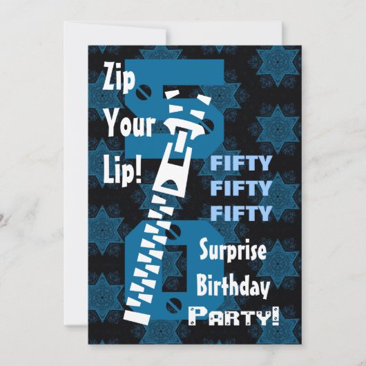 50th SUPPLYSE誕生日ブルースターズジッパーW1686 招待状 (正面)