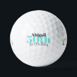50th  Turquoise Personalized Titleist Pro V1 ゴルフボール<br><div class="desc">"50"  or any age.  Personalized.  Turquoise.</div>