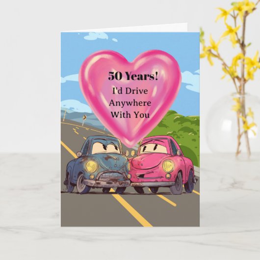 50th Wedding Anniversary Card カード (黄色い花)