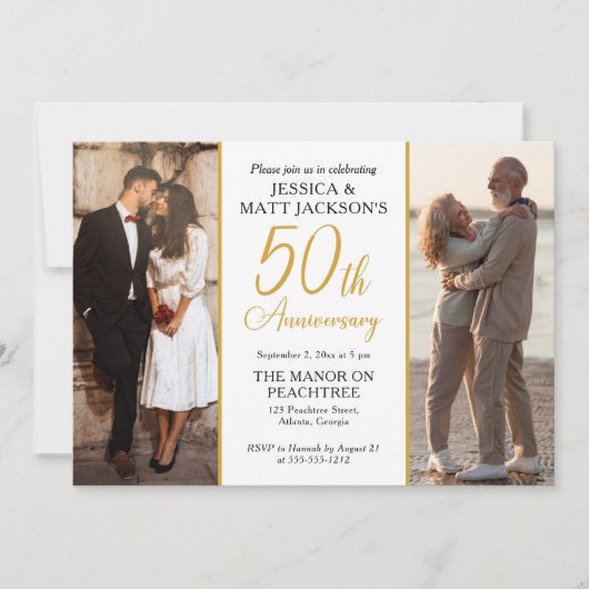 50th Wedding Anniversary Celebration Then and Now  招待状 (正面)