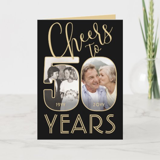 50th Wedding Anniversary Cheers to 50 Years Photo カード (正面)