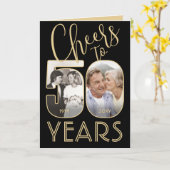 50th Wedding Anniversary Cheers to 50 Years Photo カード (黄色い花)
