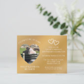 50th Wedding Anniversary Custom Photo Gold & Black インビテーションポストカード (スタンド正面)