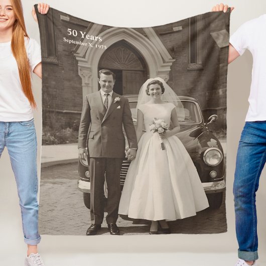 50th Wedding Anniversary Fleece Blanket Photo フリースブランケット