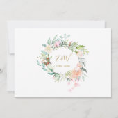 50th Wedding Anniversary Floral Monogram 2 Photos 招待状 (裏面)