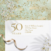 50th Wedding Anniversary Gold Address ラベル