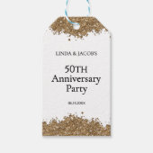 50th Wedding Anniversary Gold Faux Glitter ギフトタグ (正面)