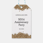 50th Wedding Anniversary Gold Faux Glitter  ギフトタグ (裏面)