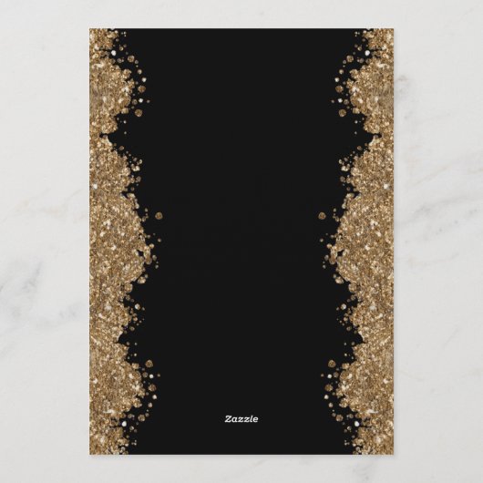50th Wedding Anniversary Gold Faux Glitter 招待状 (裏面)