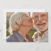 50th Wedding Anniversary Gold Heart Floral 2 Photo 招待状 (裏面)