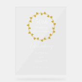 50th Wedding Anniversary Golden Ivy Wreath アクリルサイン (正面)