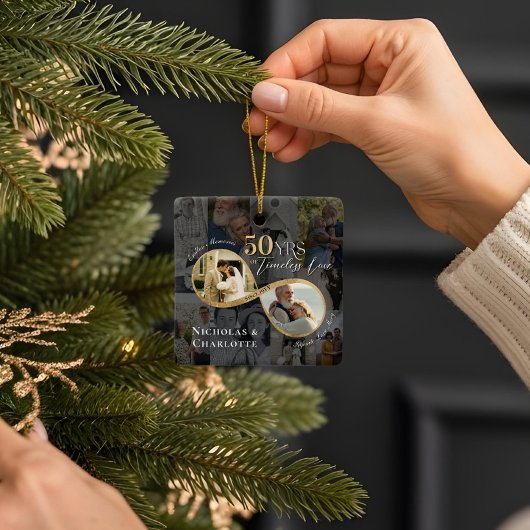 50th Wedding Anniversary Infinity Photo Collage セラミックオーナメント