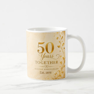 50th Wedding Anniversary Mug Golden Years Together コーヒーマグカップ