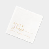 50th Wedding Anniversary Napkins Elegant Gold 箔ナプキン (左)