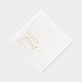 50th Wedding Anniversary Napkins Elegant Gold 箔ナプキン (右)