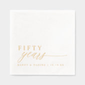 50th Wedding Anniversary Napkins Elegant Gold 箔ナプキン (正面)