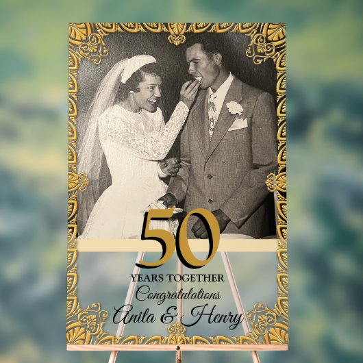 50th Wedding Anniversary or Any Year アクリルサイン (ニュートラル)