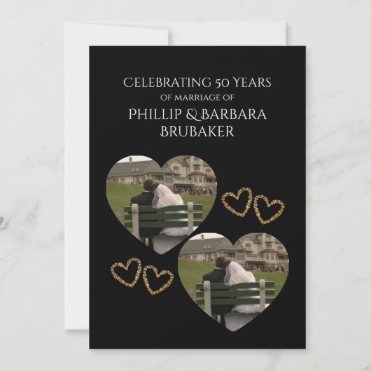 50th Wedding Anniversary Party Modern Simple Photo 招待状 (裏面)