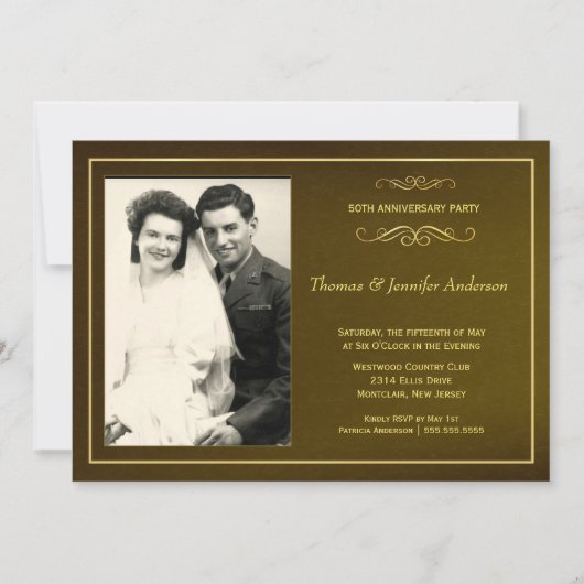 50th Wedding Anniversary Party Photo Invitations 招待状 (正面)