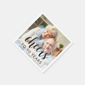 50th Wedding Anniversary Photo Black Script Cheers スタンダードカクテルナプキン (角)