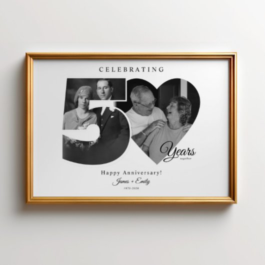 50th Wedding Anniversary Photo Collage Keepsake ポスター