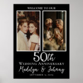 50th wedding anniversary photo collage welcome ポスター (正面)