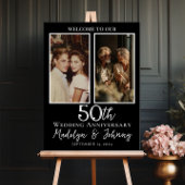 50th wedding anniversary photo collage welcome ポスター