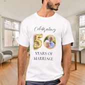 50th wedding anniversary photo gold guy tシャツ